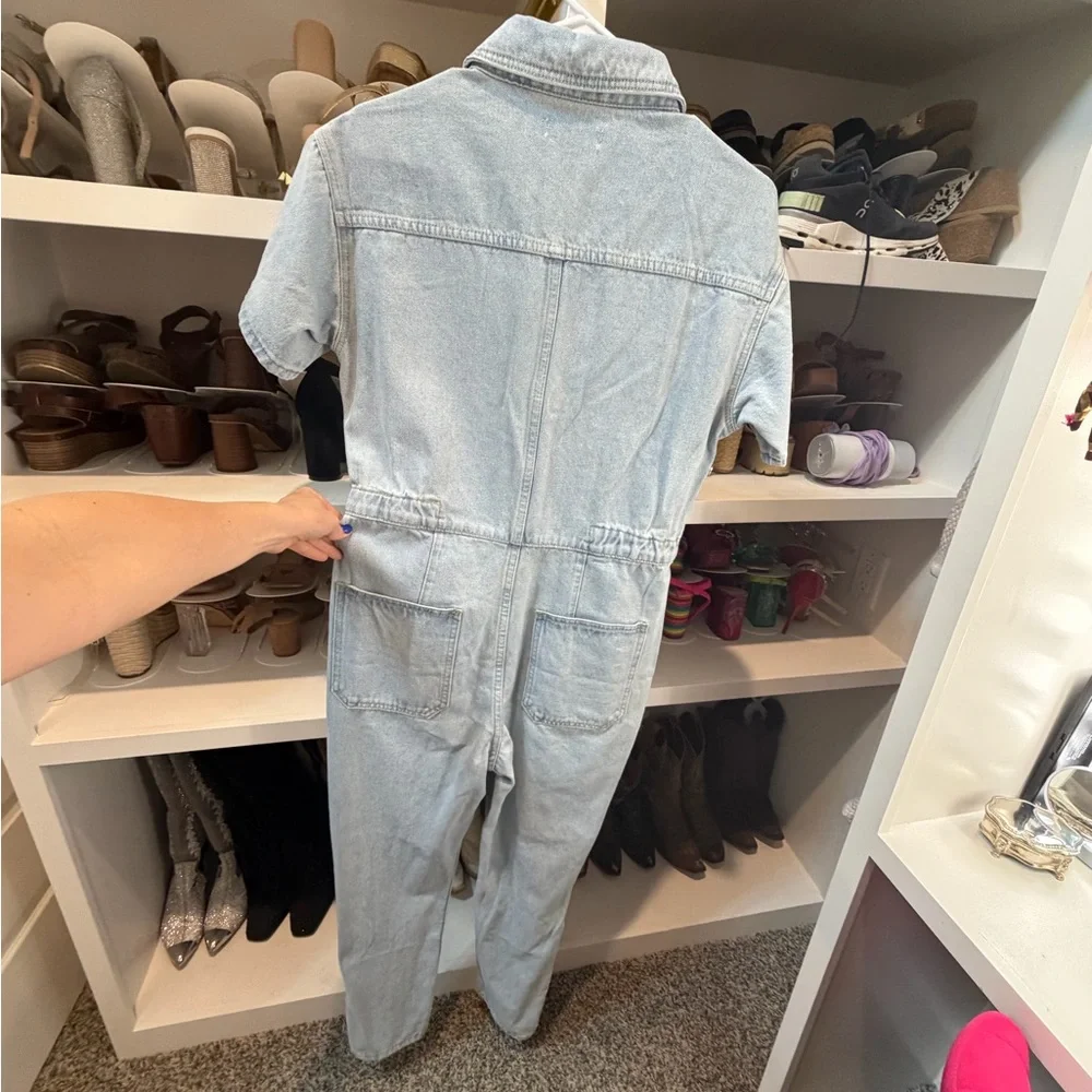 Light Blue Denim Jumpsuit - Picture 2 of 2